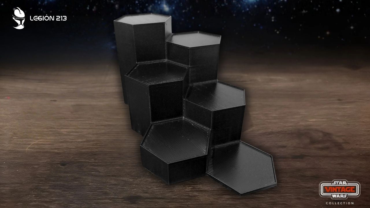 Expositor Escalonado Hexagonal para Figuras Vintage Collection - Edición Black