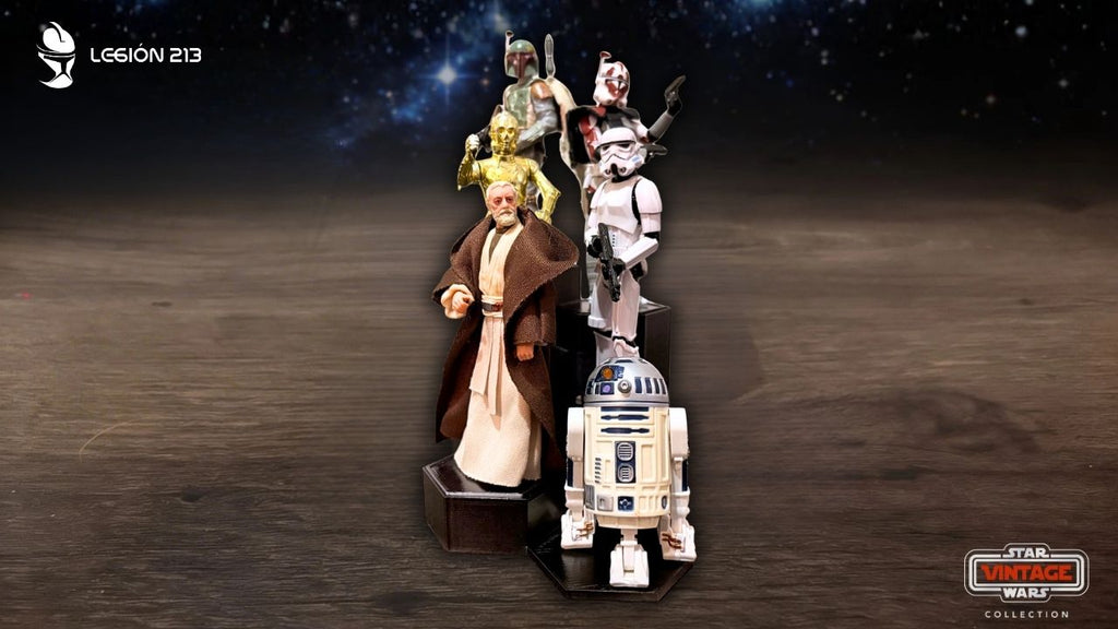 Expositor Escalonado Hexagonal para Figuras Vintage Collection - Edición Black