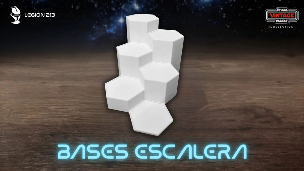 Expositor escalonado Hexagonal para Figuras Vintage Collection - Edición Blanco