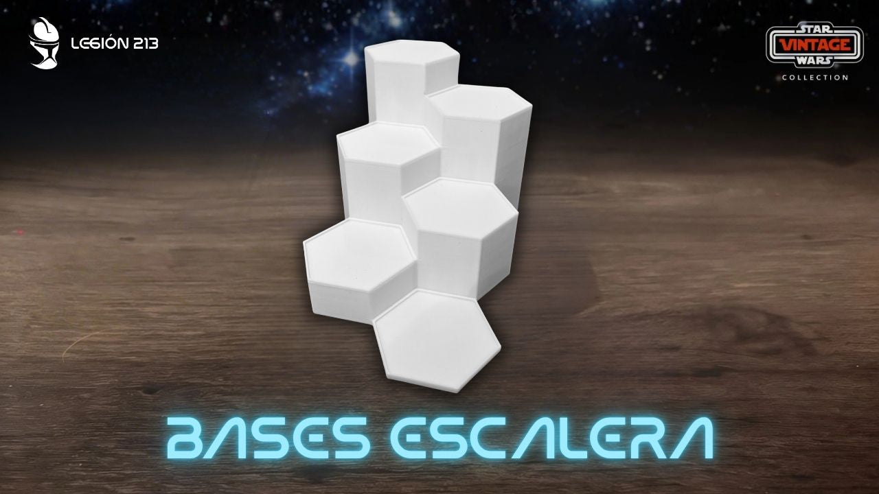 Expositor escalonado Hexagonal para Figuras Vintage Collection - Edición Blanco