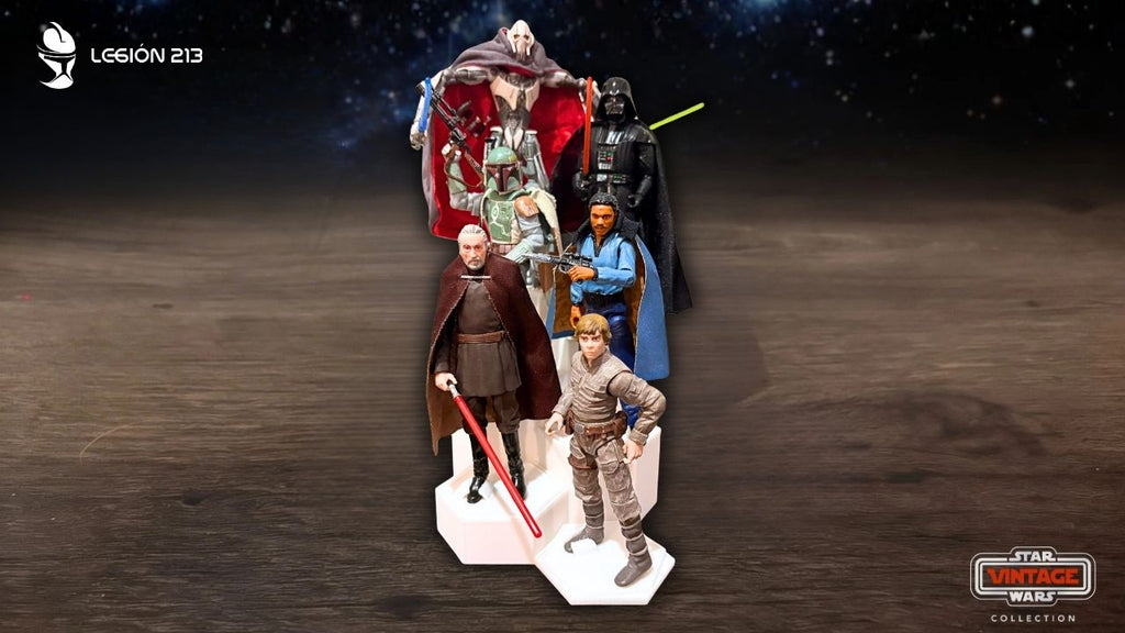 Expositor escalonado Hexagonal para Figuras Vintage Collection - Edición Blanco