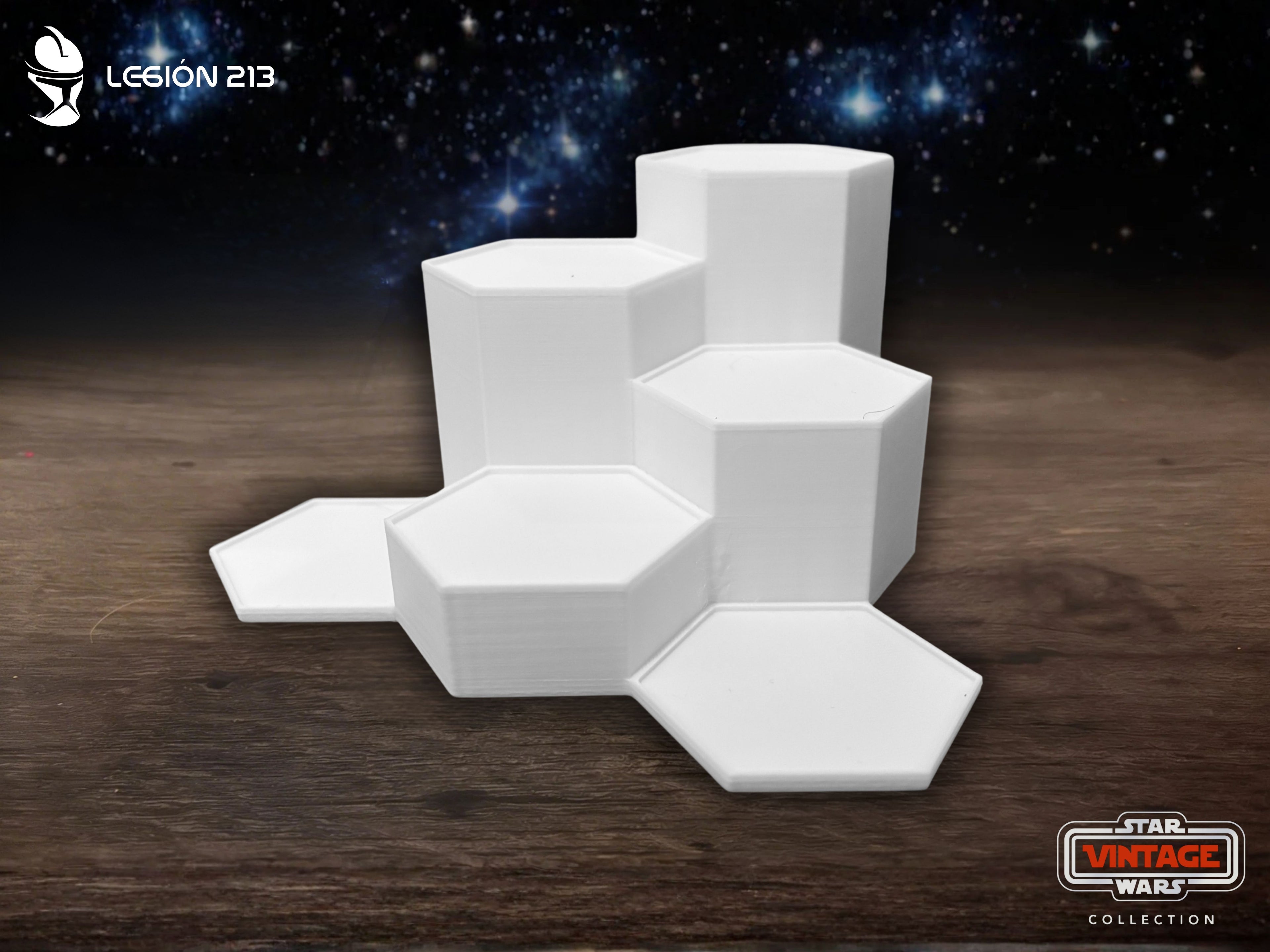 Expositor Modular Hexagonal para Figuras Vintage Collection - Edición Premium