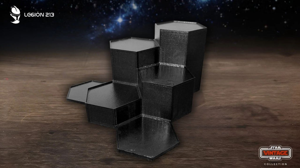 Expositor Modular Hexagonal para Figuras Vintage Collection - Edición Black