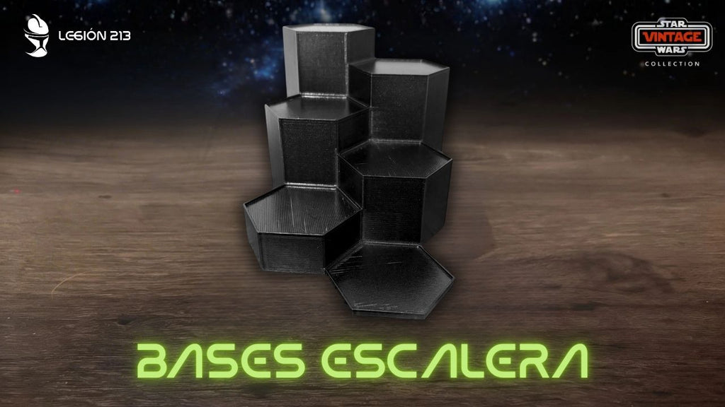 Expositor Escalonado Hexagonal para Figuras Vintage Collection - Edición Black