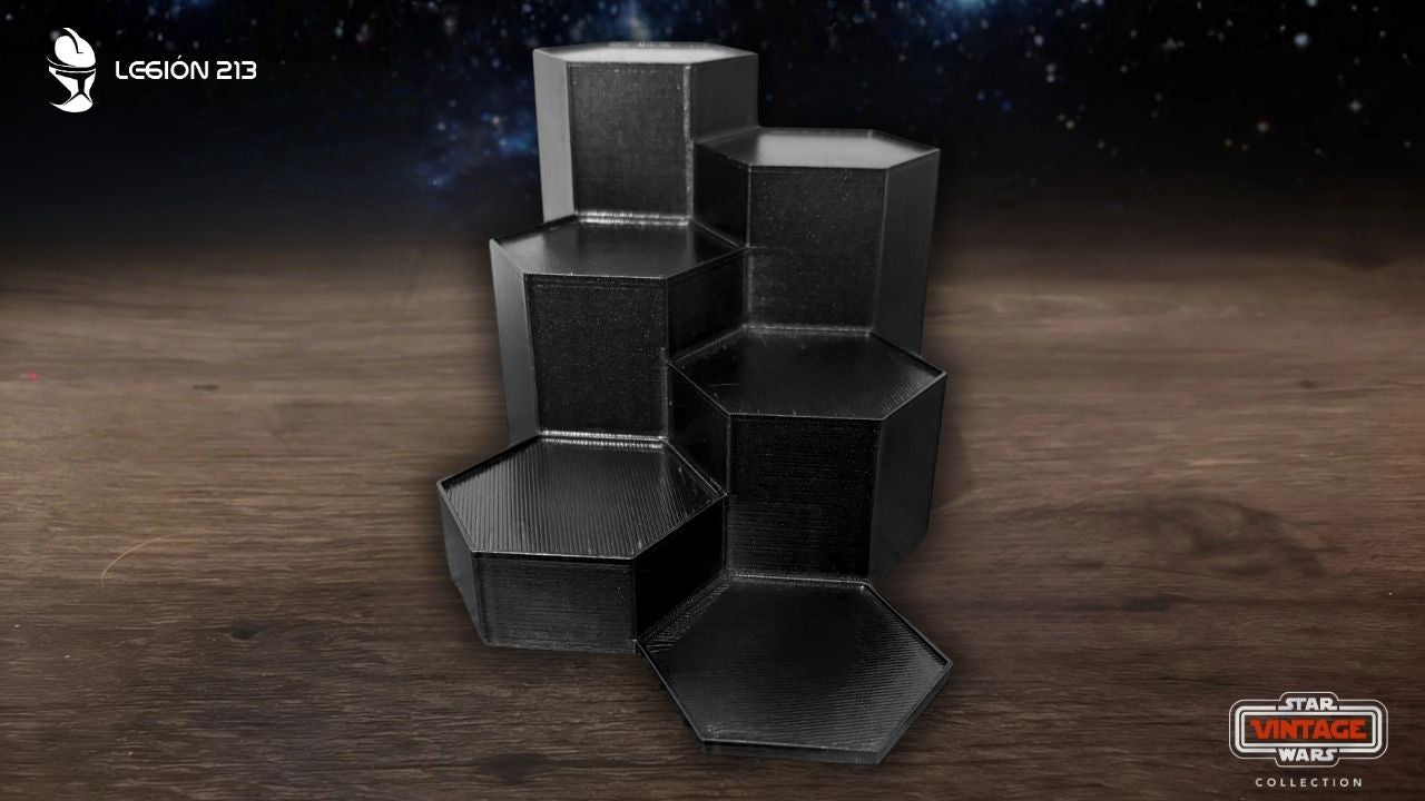 Expositor Escalonado Hexagonal para Figuras Vintage Collection - Edición Black